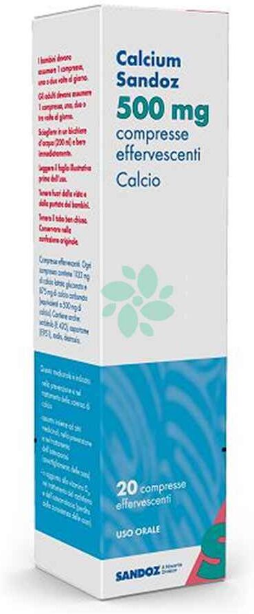 SANDOZ SpA Sandoz, Calcium Sandoz 500 mg, 20 Compresse
