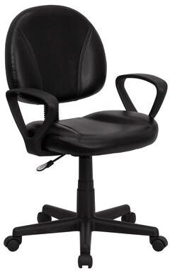Flash Furniture Mid-Back LeatherSoft Swivel Ergonomic Task Office Adjustable Chair w/ Arms