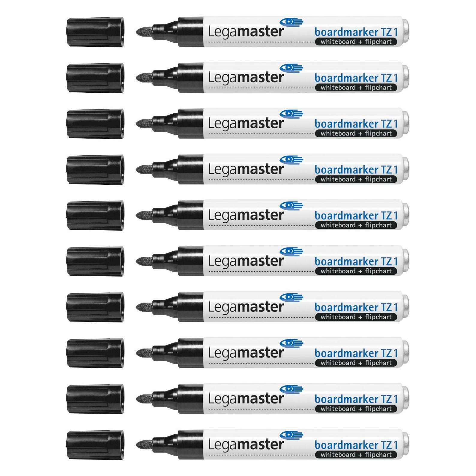 Legamaster 10 TZ 1 Whiteboard- und Flipchart-Marker schwarz 1,5 - 3,0 mm (10x) (7-110001)