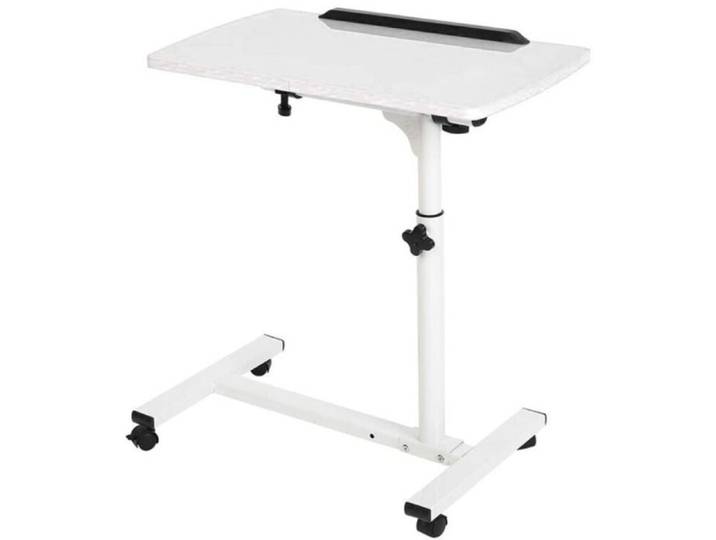 Table d'appoint à roulettes table d'appoint réglable en hauteur table de chevet mobile blanche bureau pliable pour salon