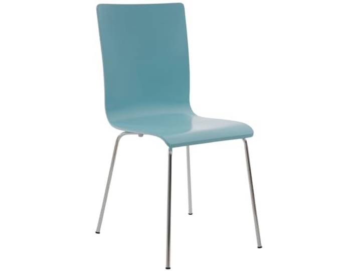 CLP Besucherstuhl Pepe I Ergonomisch Geformter Lehnstuhl Mit Holzsitz I Stabiles Metallgestell I Komfort Und Stil Mit Robuster Konstruktion Farbe hellblau