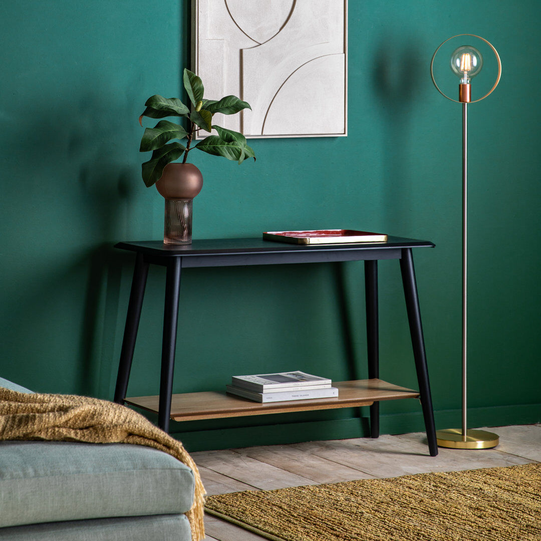 Gallery Direct 116 cm W Solid Wood Top Console Table Black 75cm H X 116cm W X 46cm D