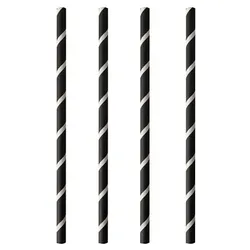 PAPSTAR 800 Shake-Halme, Papier Ø 8 mm · 20 cm schwarz/weiss "Stripes"