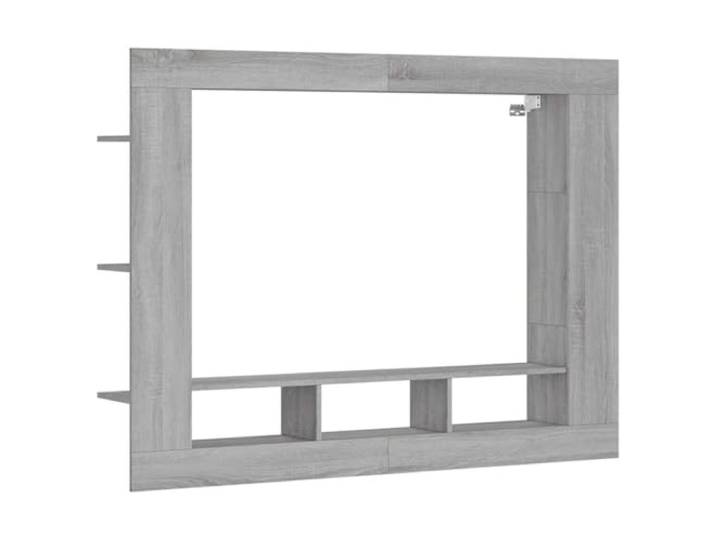 KGFHERENB TV-Wandboard Hängend Grau Sonoma 152x22x113 cm Platzsparende Wandaufhängung mit offenen Fächern für Dekoration und Receiver im heimischen Wohnzimmer.