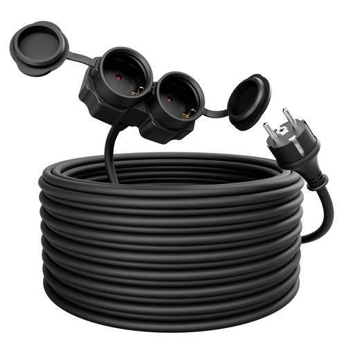 Greate 911002 Strom Verlängerungskabel Schwarz 20m H05RR-F 3G 1,5mm²