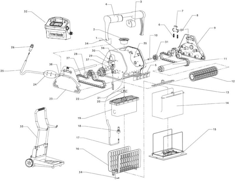 Maytronics N°33 - Chariot robot Dolphin 2001