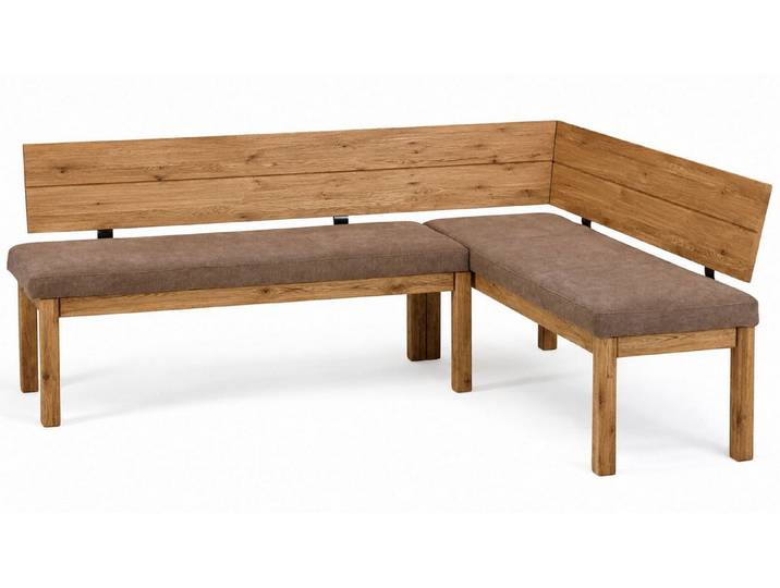 58 aufm Kessel Sitzbank Eckbank Danny 1 für 5 Personen Massivholz + Microfaser Wildeiche/Braun (inkl. Versand, Lieferung bis Verwendungsstelle), Stabiler Stand dank Stollengestell und hochwertigen Materialien