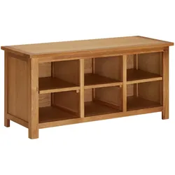 vidaXL Schuhregal 90x37x45 cm Eiche Massivholz