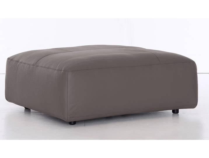 Hocker, Flachgewebe & Leder PURO, Grau, 120×43×120 cm, Landhausstil, Musterring