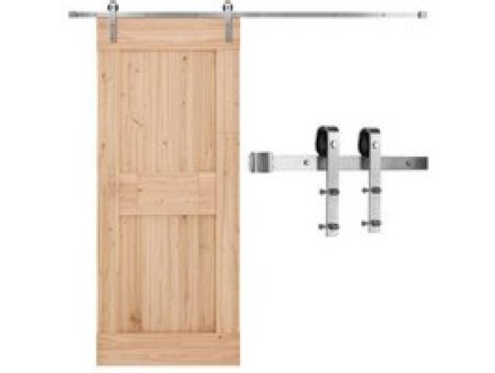 VEVOR Schiebetürsystem 2,44 m, Schiebetürbeschlag, Tragkraft 150 kg, kompatibel mit 107 bis 122 cm Breite & 34,92 bis 44,45 mm Dicke, langlebige Schiene & J-förmige Rolle