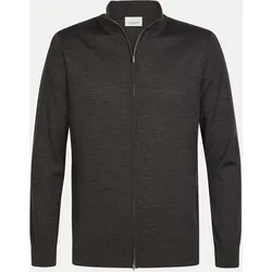 Strickjacke mit Reißverschluss aus Wolle Braun S
