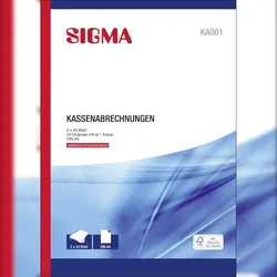 SIGMA KA001 Kassenabrechnungen, selbstdurchschreibend, 2x40 Blatt, A4, 5 Stück