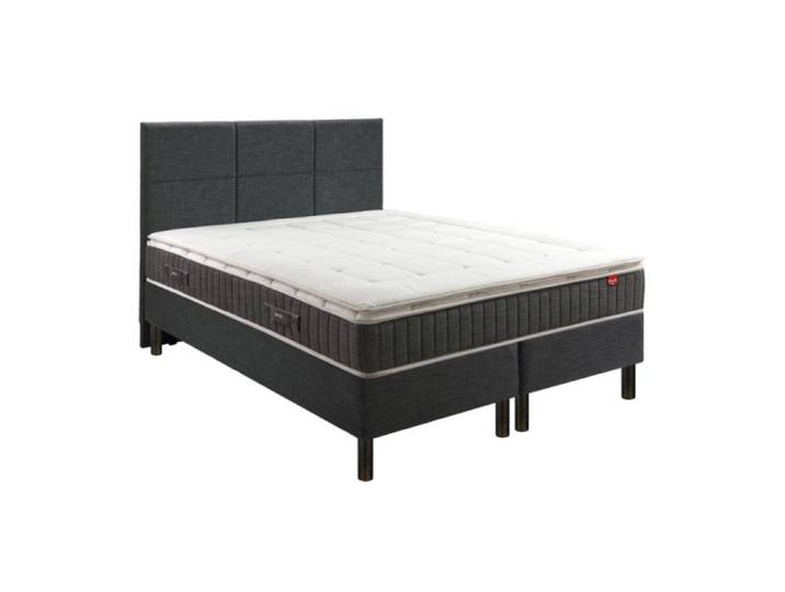 Ensemble boxspring 5 en 1 surmatelas + matelas + sommier + tête de lit + pieds Epeda ENCHANTEUR Chine gris 2x80x200