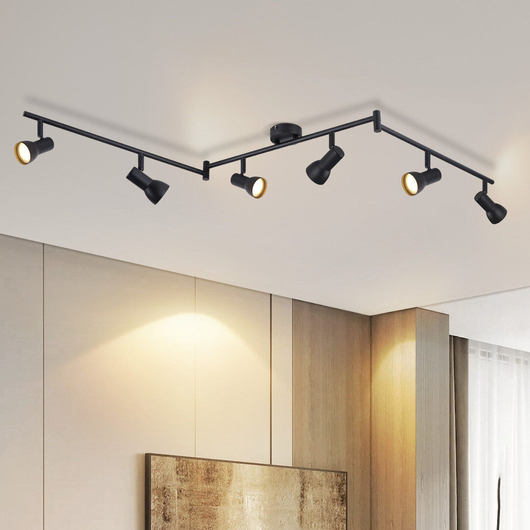 17 Stories Ceiling spotlight 2-flame ceiling lamp hallway - ceiling light modern design interior spotlight GU10 ceiling spots metal 350° swivel spots for bedroom Black 18cm H X 150cm W X 8cm D