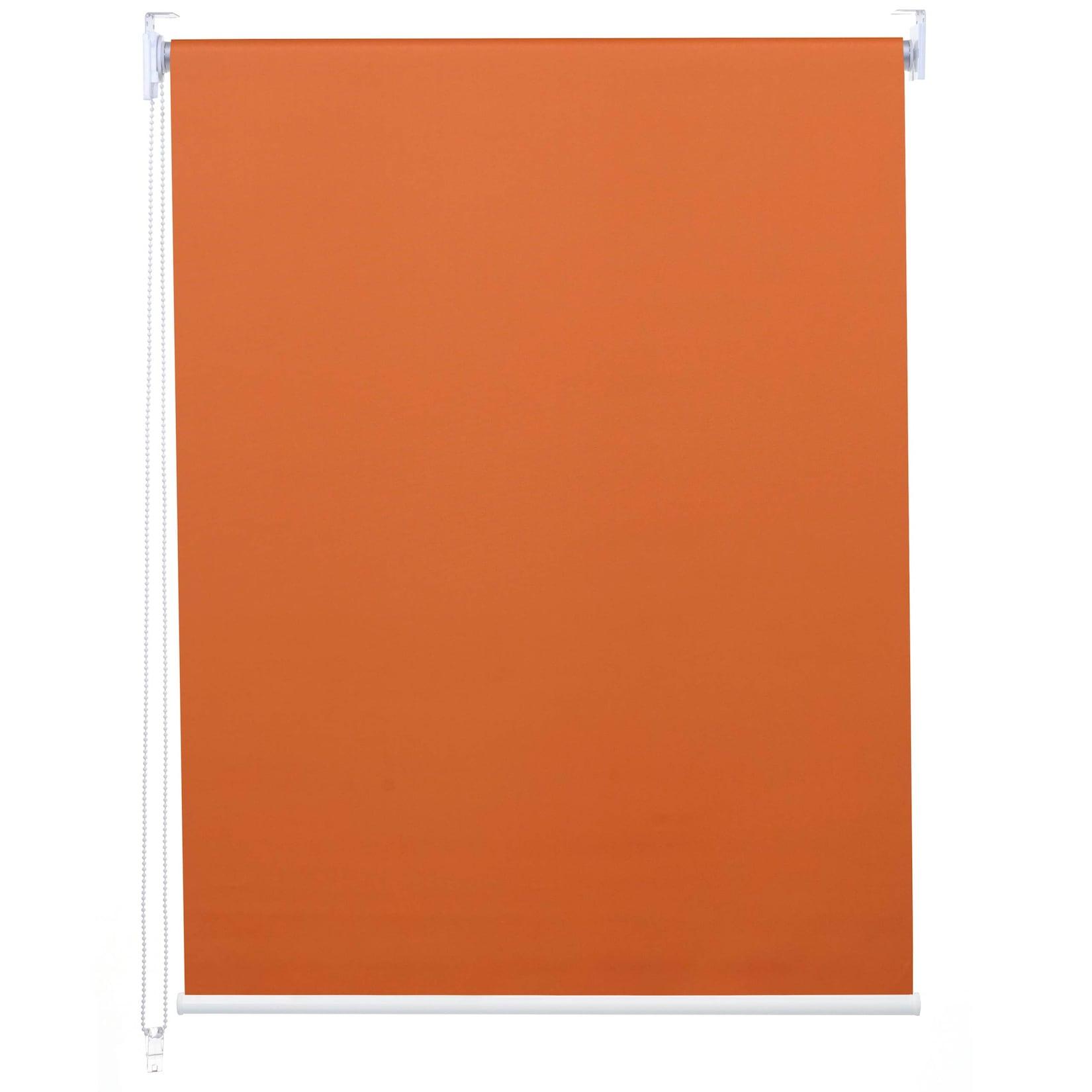 Rollo MCW-D52, Fensterrollo Seitenzugrollo Jalousie, Sonnenschutz Verdunkelung blickdicht 100x230cm ~ orange