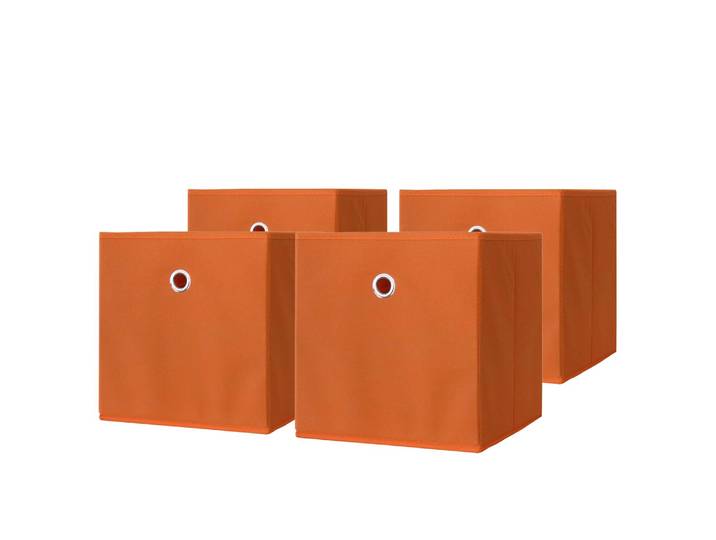 Boîte pliable Boxas 27 x 28 x 27cm Lot de 4 Orange/Orange