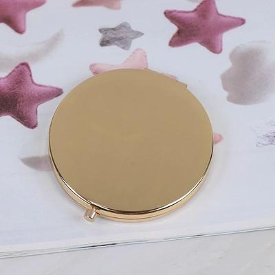 Uplift Picks Portable Stainless Steel Pocket Mirror Folding Compact Makeup Travel Beauty Mirror gold Round