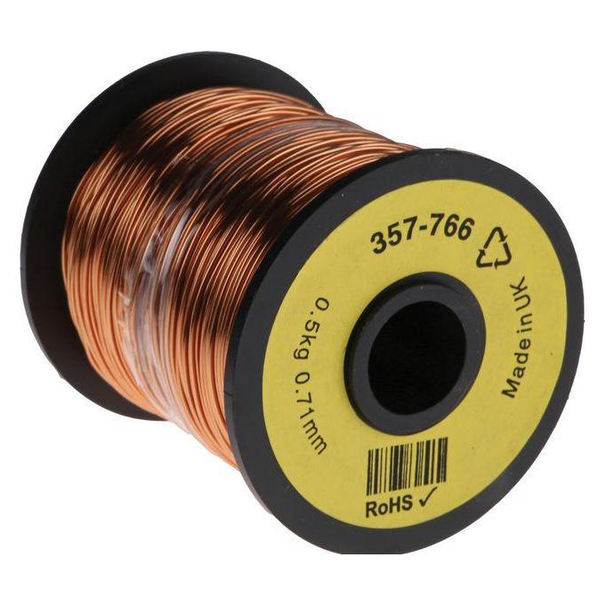 RS PRO Kupferlackdraht 0,71mm PU isoliert 120m (120 m) (357766)