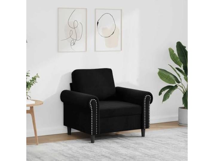 HEFZGDB Sessel Schwarz 60 cm Samt Moderner Sitzsessel mit weichem Velours Stoff und robustem Metallgestell für exzellente Entspannung und Stabilität im Wohnbereich
