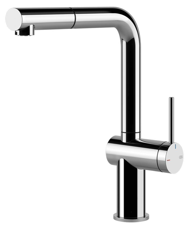 Gessi Inedito, Ziehen, Chrom, Hebelgriffe, Einzelbild, Typ L, 50 x 50 mm