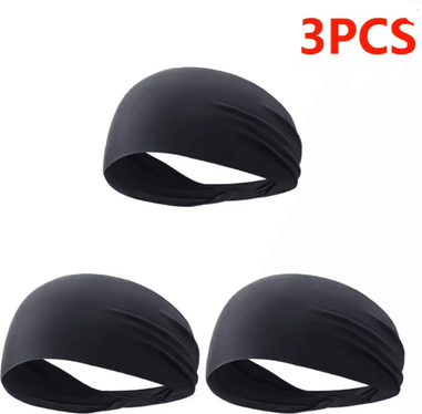 Inspire Essentials ActiveDry Elastic Sports Headband black 3pcs