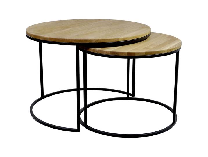 Beistelltisch 2er-Set Hollo natur geölt Wildeiche B 60 H 45 cm - Beistelltisch 2er-Set
