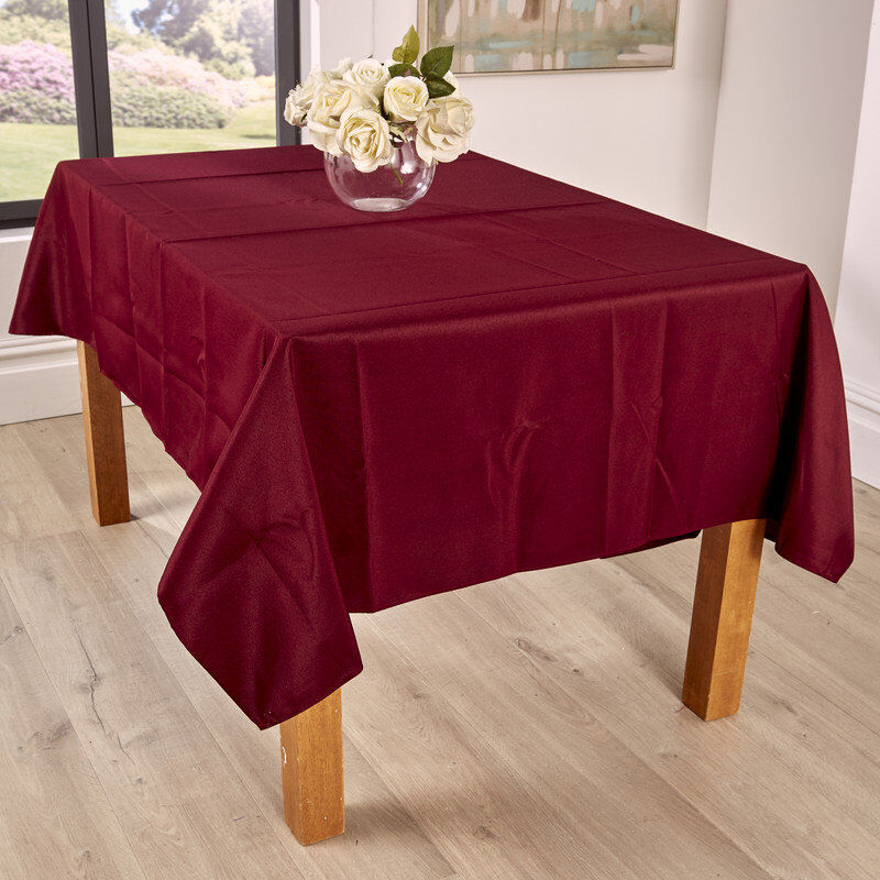 Symple Stuff RE-10PCBurgundy Polyester Tablecloth Burgundy 220.5cm W x 382.2cm L