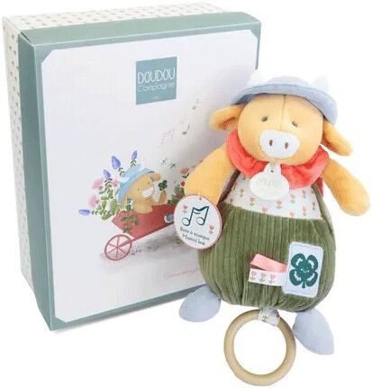 Dans mon jardin : Boite à musique Vache Aneth 20 cm - Doudou et compagnie