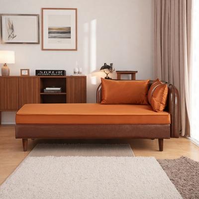 "65"" Velvet Storage Chaise Lounge Chair with PU and Velvet Upholstery and Solid Wood Frame and Pillow"
