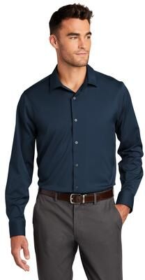 Port Authority W680 City Stretch Shirt in River Blue Navy size XL   Polyester/Spandex Blend