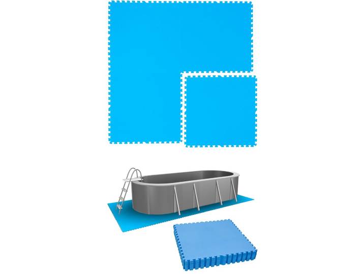 POOLMATTEN 7,6m² 12 EVA Matten 81 cm Blau