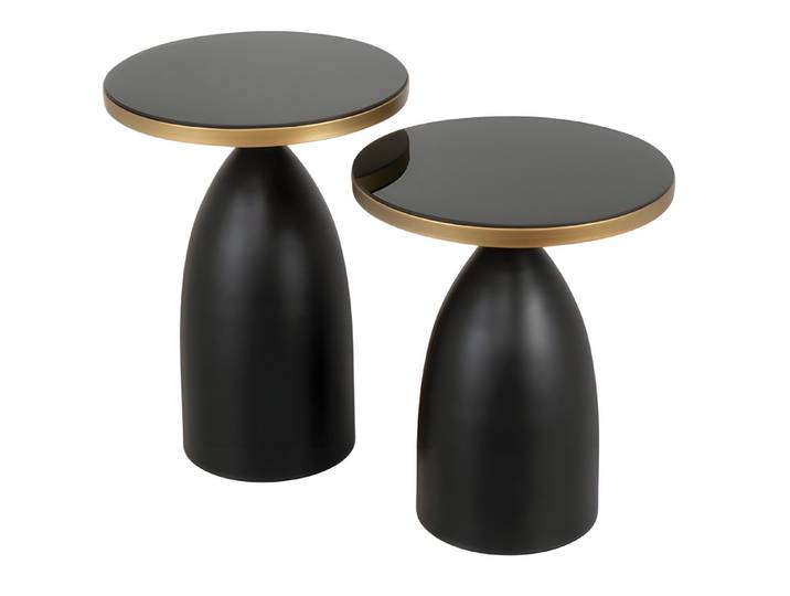 Xlmoebel Satztisch Schwarzer Holztisch von XLMOEBEL, modern und elegant (2-St., Beistelltisch), Made in Europa