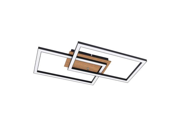 Nettlife Led-Deckenleuchte Ratingen 50/30/6.1 cm, Schwarz, Metall, LED integrated, 30x6.1x50 cm, Lampen & Leuchten, LED Beleuchtung, LED-Deckenleuchten