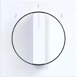Hager WAF1316WG Zentralstück mit Drehknopf für 3-Stufenschalter, A.x/C.x, lichtweiß glänzend
