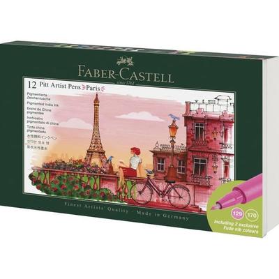 Faber-Castell Tuschestift Pitt Artist Pen, 12er Geschenk Set Paris