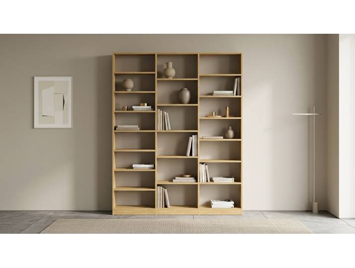 Breites schlichtes Bücherregal Eiche Natur geölt