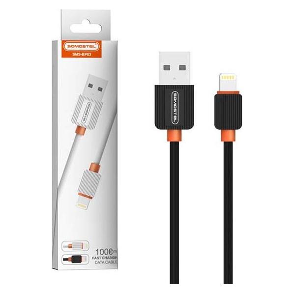Usb-Kabel Iphone 2a Somostel Schwarz 2000mah Schnellladegerät 1m Powerline Sms-Bp03 Schwarz (1 m) (52550792)