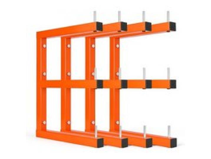 VEVOR 4x Kragarmregal mit 3 Ebenen Holzlagerregal100kg Pro Etage Orange, Metallregal zur Wandmontage für Werkstatt Lager Garage Keller, Einteilige Kohlenstoffstahlrahmen, mit Verriegelungsstiften