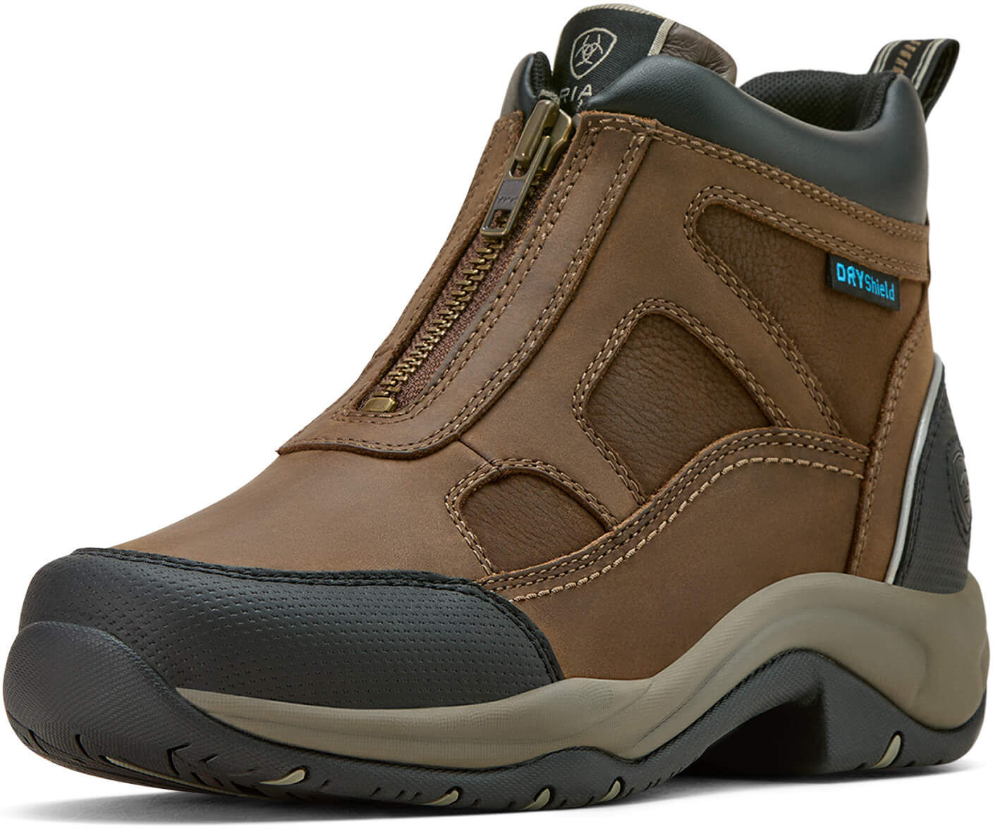 Women's Terrain Zip Waterproof Boots in Palm Brown, Size: 10.5 B / Medium by Ariat