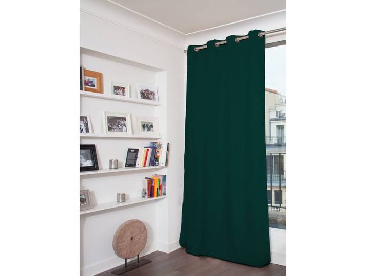 Rideau phonique velours oeillets vert mc228 130lx250h