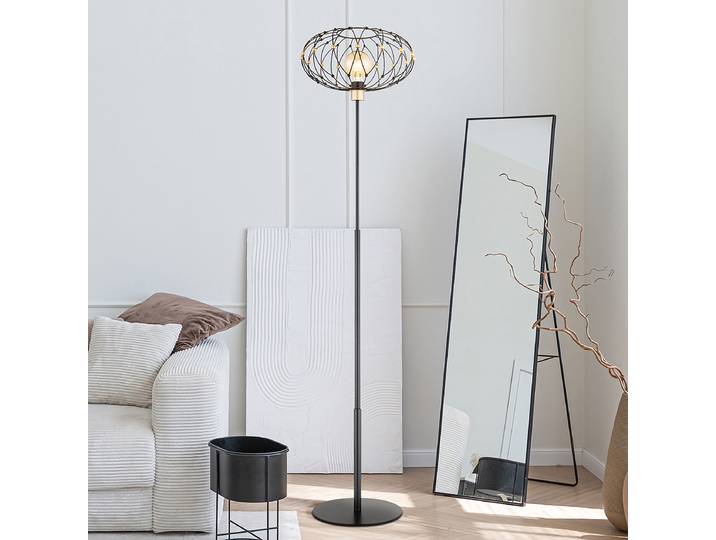 Lampadaire Ø 40cm Doré/Noir Fer, laqué PVC LED E27