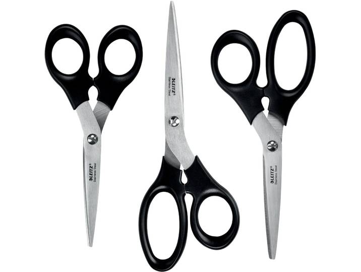 Schere Leitz 16.5 18.5 20 cm Edelstahl - Farbe: schwarz - Schere