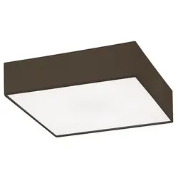 Brumberg Deckenleuchte SOFT CUBE 580, quadratisch, E27 max. 60W, Abdeckung grau, Chintz-Schirm dunkelbraun BRUM-58237783