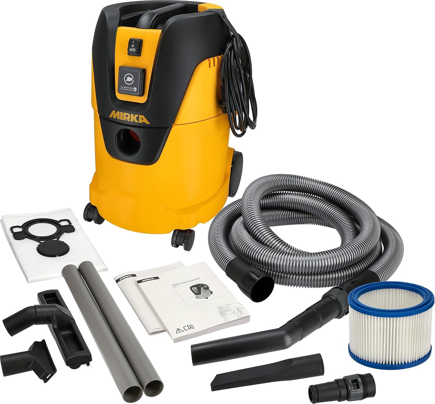 Mirka Industriestaubsauger 25 L + Absaugschlauch, Adapter, Düsenset