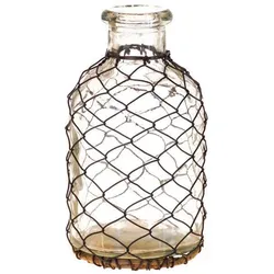 Krenz Flasche, rund, mit Drahtgeflecht, mittel, Bari