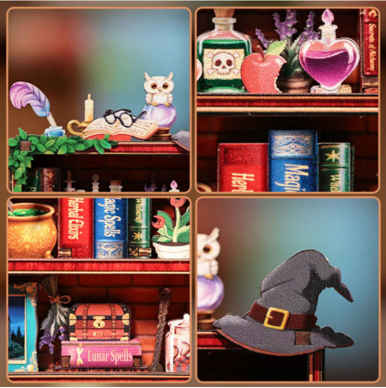 Mini Book Nook Magic Bookshelf - Tonecheer