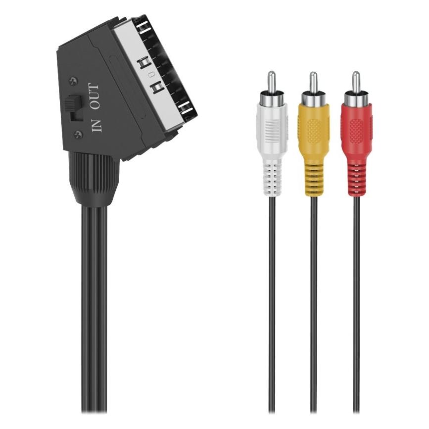 Hama Video-Kabel, Scart-Stecker - 3 Cinch-Stecker (Video/Stereo), 1,5 m (1.50 m, Cinch Kabel) (00305015)