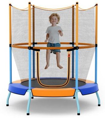 Costway 48 Inch Toddler Trampoline with Safety Enclosure Net-Orange