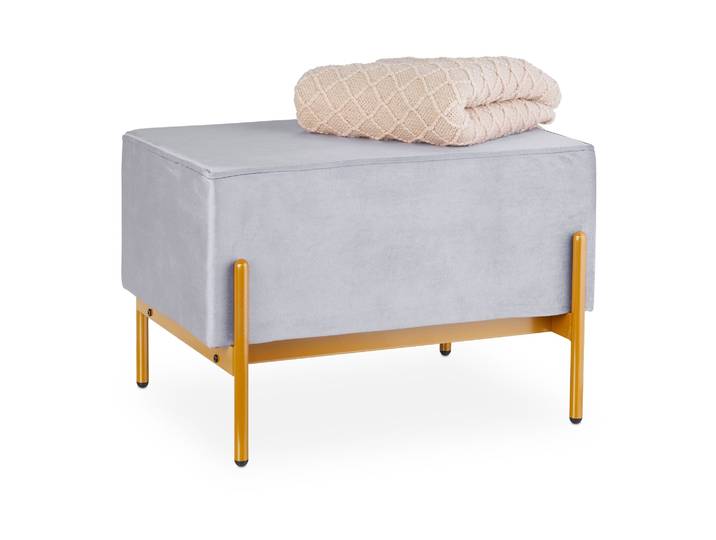 Sitzbank Samt Beige-Grau