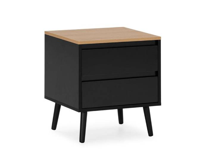 Table de chevet Desi 2 tiroirs couleur Noir